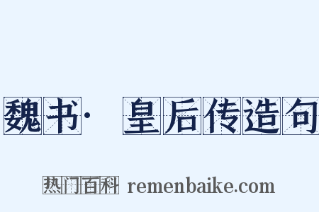 魏书·皇后传造句是什么意思的图片